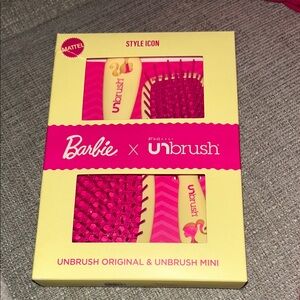 Barbie x Unbrush Pink Hairbrush Duo Set, in Style Icon, NIB